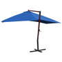 Voir la diapositive 3 : VIDAXL Parasol suspendu avec mat en bois 400x300 cm Bleu