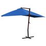 Voir la diapositive 3 : VIDAXL Parasol suspendu avec mat en bois 400x300 cm Bleu