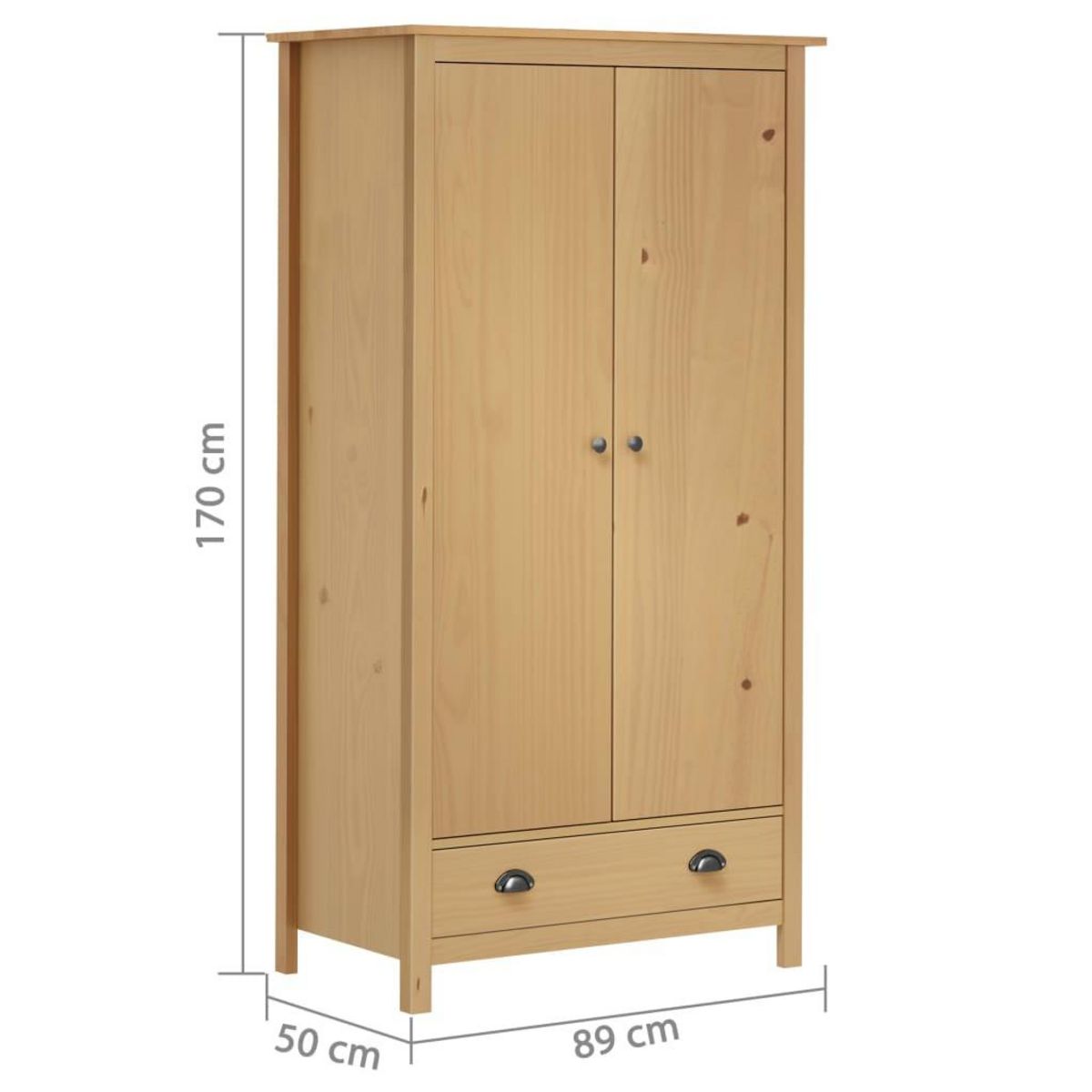 VIDAXL Garde-robe a 2 portes Hill 89x50x170 cm Bois de pin solide