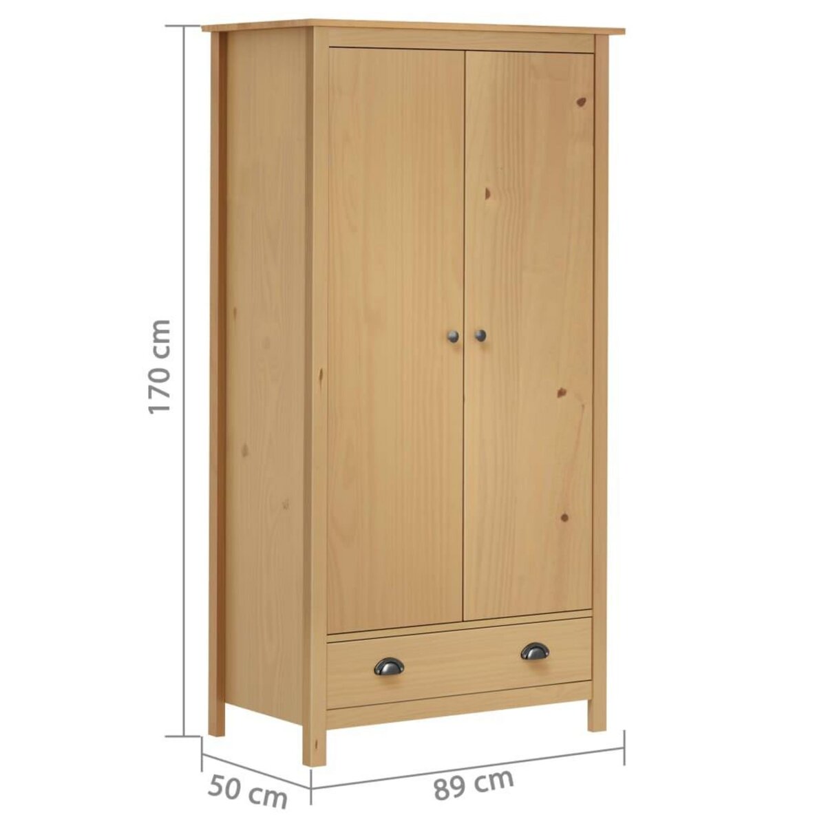VIDAXL Garde-robe a 2 portes Hill 89x50x170 cm Bois de pin solide