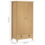 Voir la diapositive 6 : VIDAXL Garde-robe a 2 portes Hill 89x50x170 cm Bois de pin solide