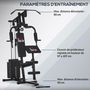 Voir la diapositive 6 : HOMCOM Station de musculation - entrainement complet - développé couché, butterfly, barre latissimus, curler, bande résistance - 11 contrepoids - acier noir