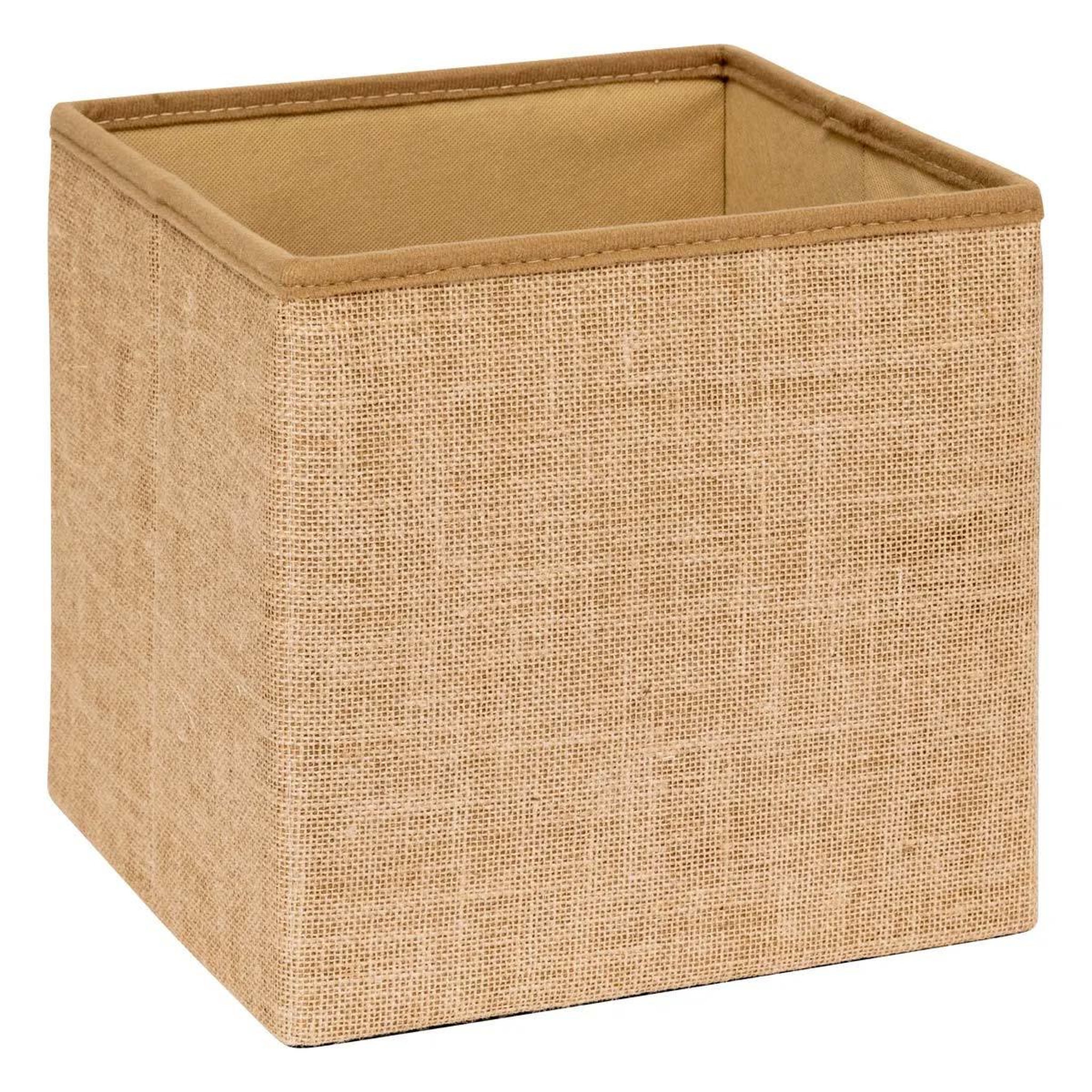 Voir la diapositive 3 : FIVE Pouf coffre pliant  toile de jute  31cm naturel