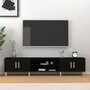 Voir la diapositive 1 : VIDAXL Meuble TV noir 180x31,5x40 cm bois d'ingenierie