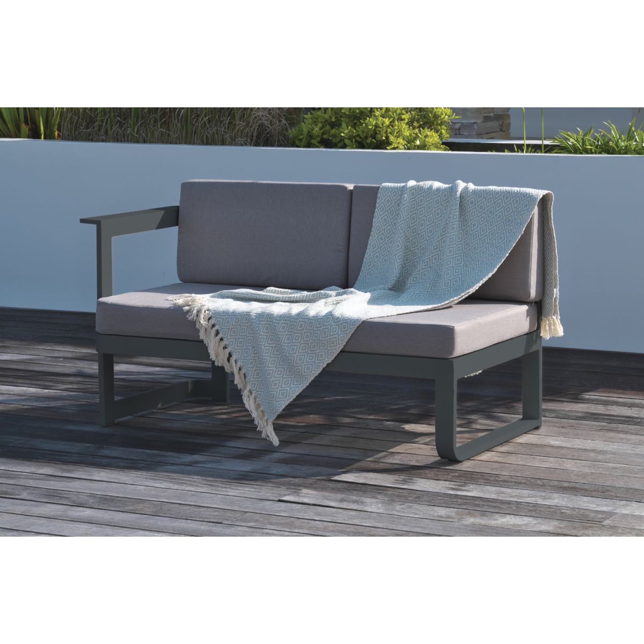 Voir la diapositive 3 : DCB GARDEN Salon bas de jardin 6 personnes en aluminium anthracite BARCELONA
