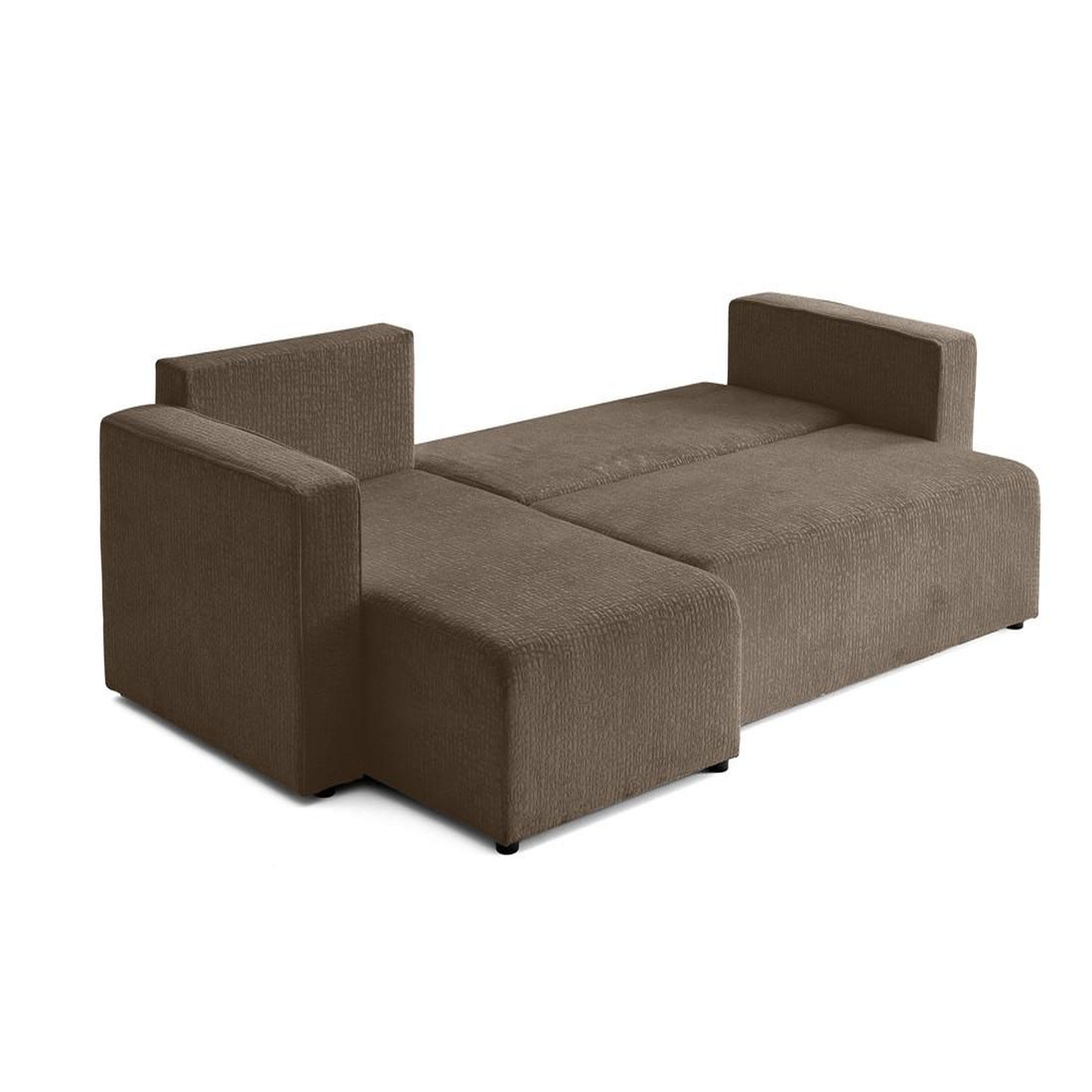 Voir la diapositive 4 : BEST MOBILIER Topaze - canapé d'angle réversible - 4 places - convertible avec coffre - en tissu velours relief