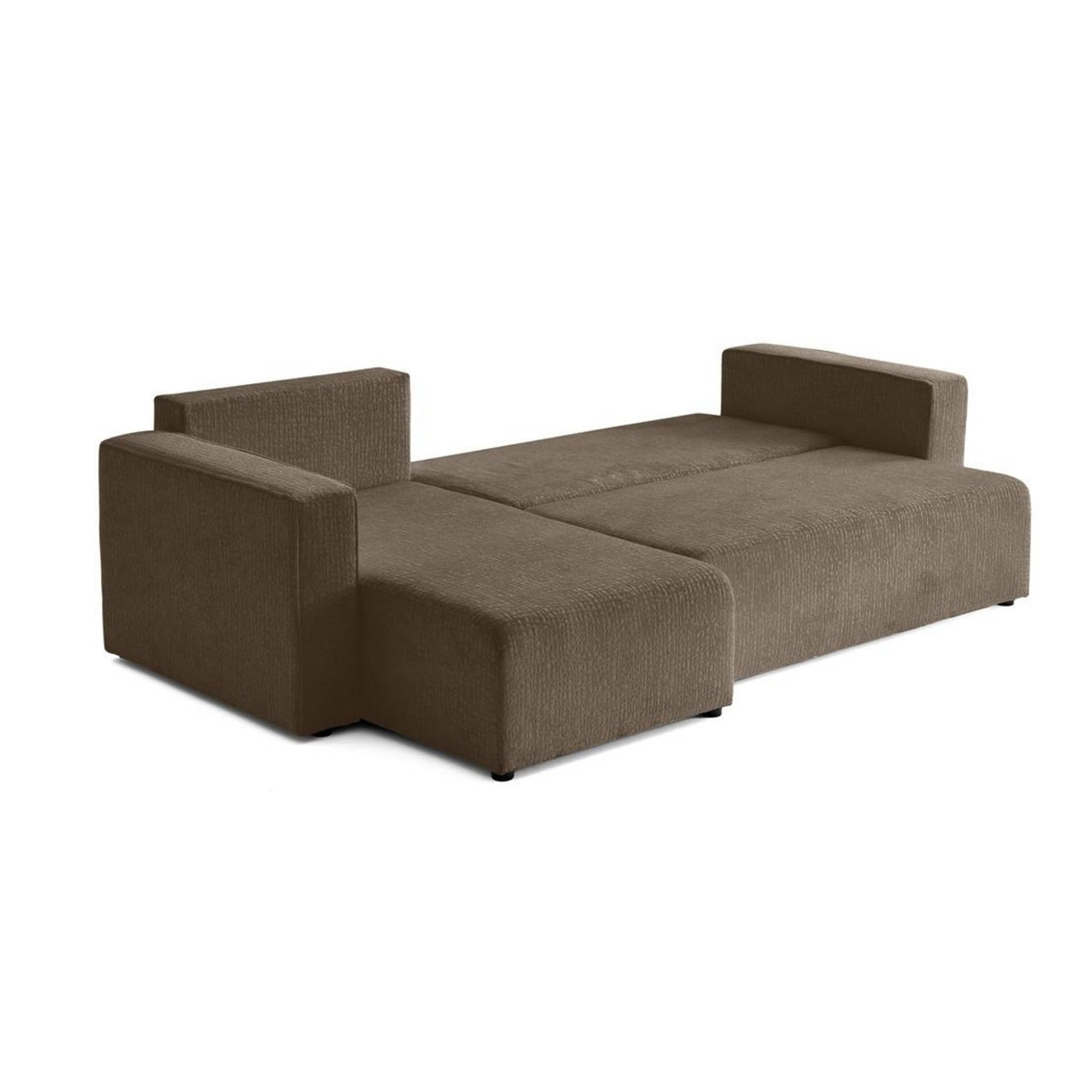 BEST MOBILIER Topaze - canapé d'angle réversible - 4 places - convertible avec coffre - en tissu velours relief