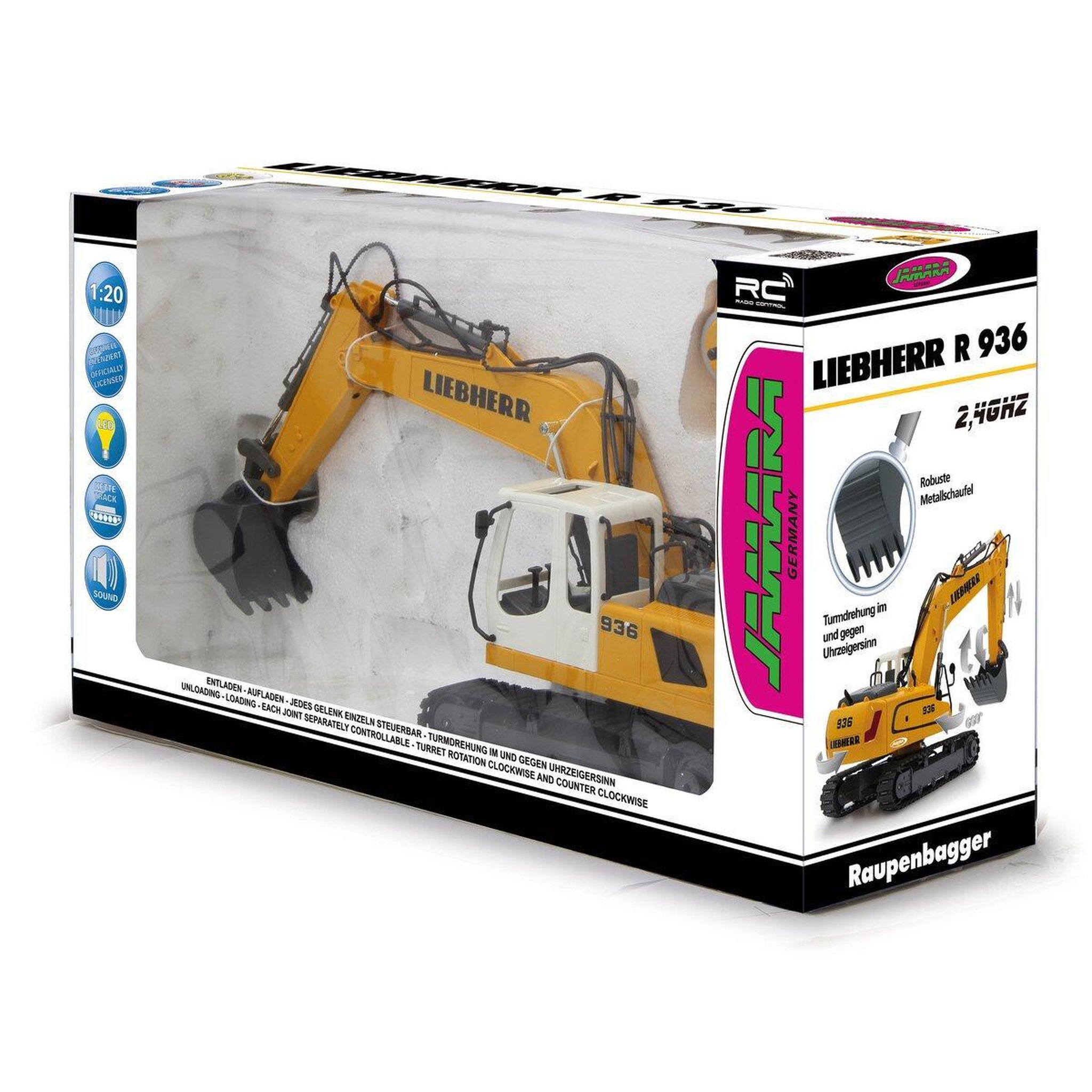 Voir la diapositive 2 : Jamara Pelleteuse Liebherr R936 1:20 2,4GHz