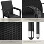 Voir la diapositive 4 : tectake Chaise en résine tressée résistante et durable noir 4 pièces