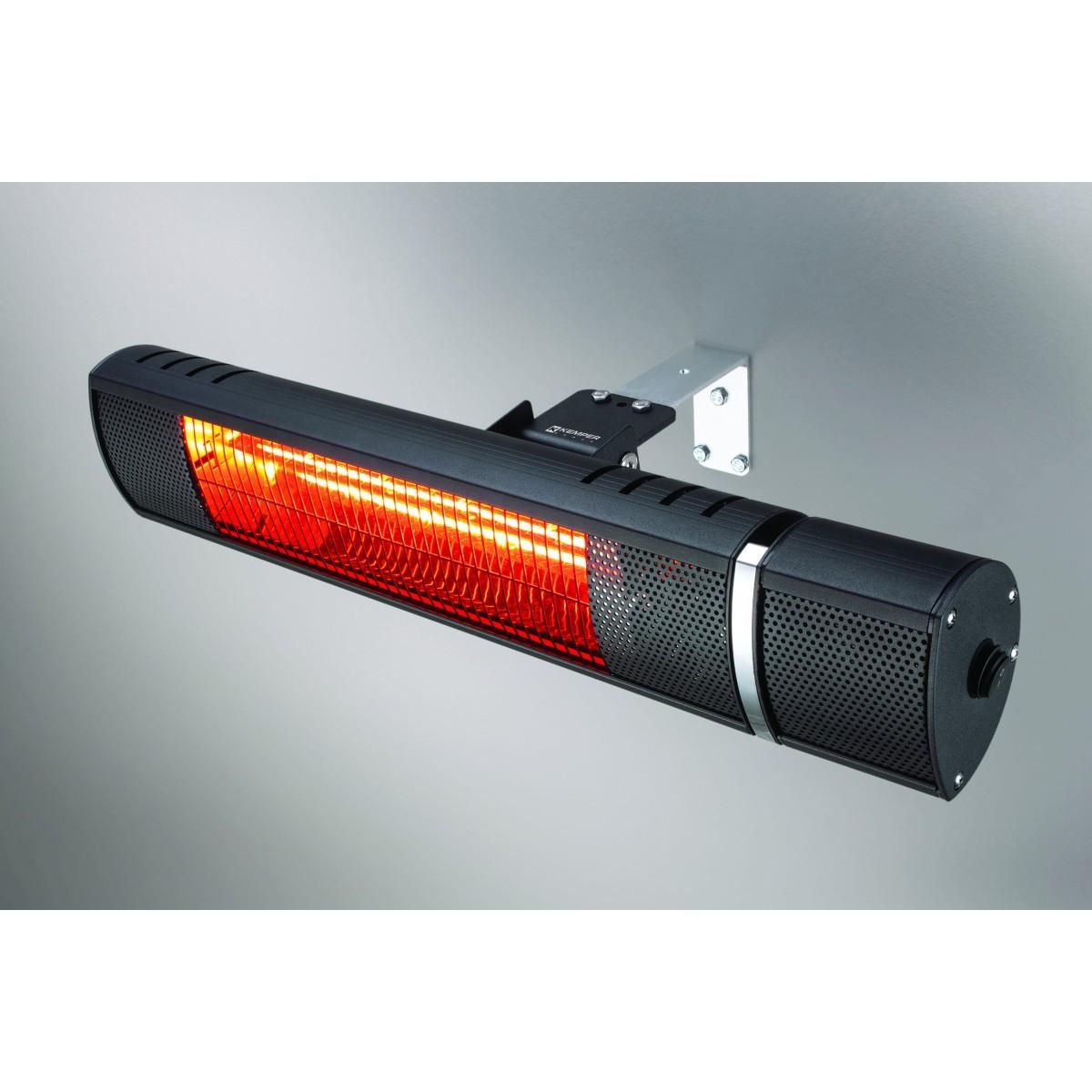 Kemper Chauffage Électrique Infrarouge 2000W + Télécommande - Chauffage Mural Protection IP65 Intérieur Extérieur Kemper