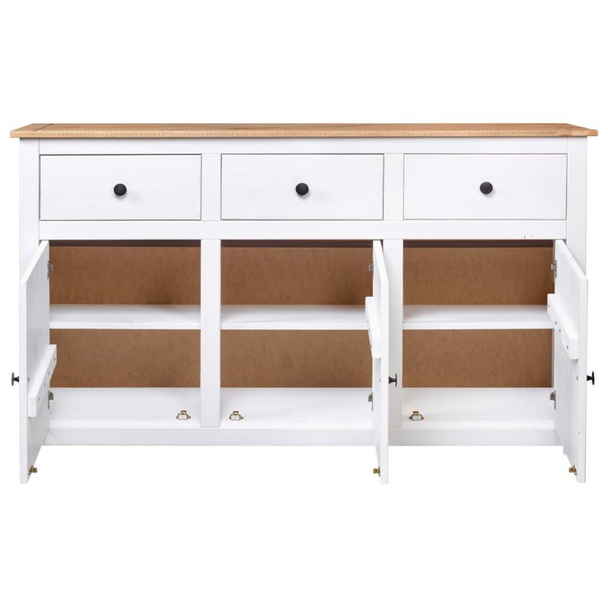 VIDAXL Buffet Blanc 135x40x80 cm Pin solide Gamme Panama