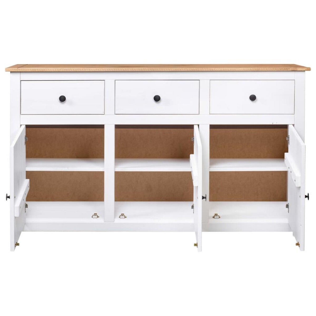 VIDAXL Buffet Blanc 135x40x80 cm Pin solide Gamme Panama