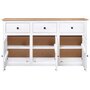 Voir la diapositive 4 : VIDAXL Buffet Blanc 135x40x80 cm Pin solide Gamme Panama