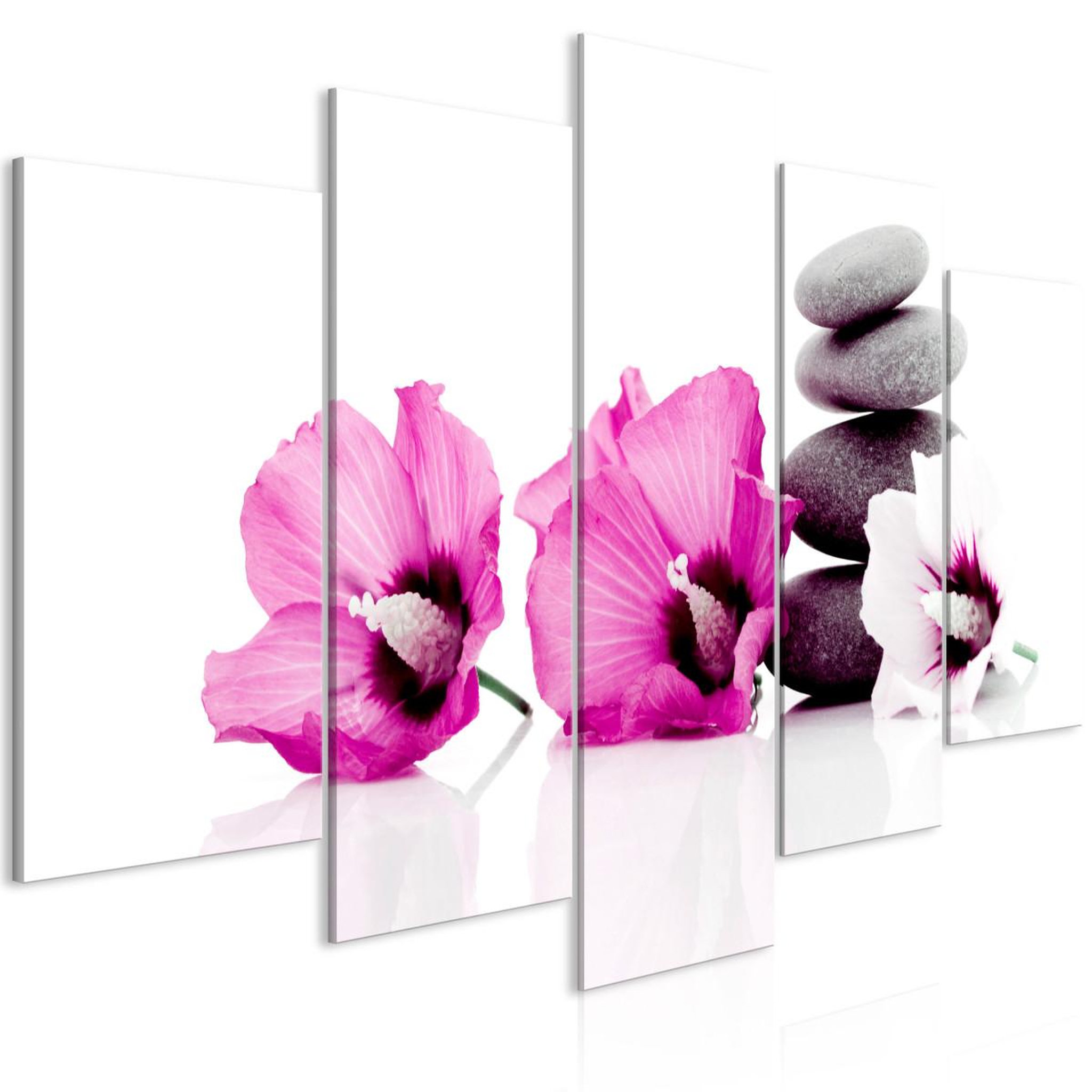 Paris Prix Tableau imprimé 5 panneaux  calm mallow wide pink. Coloris disponibles : Multicolore