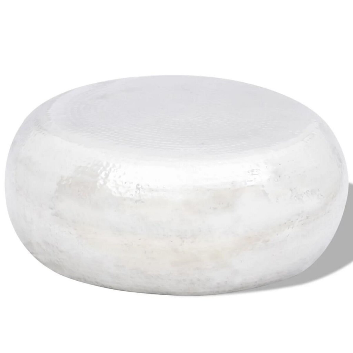 VIDAXL Table basse martelee en aluminium Argente
