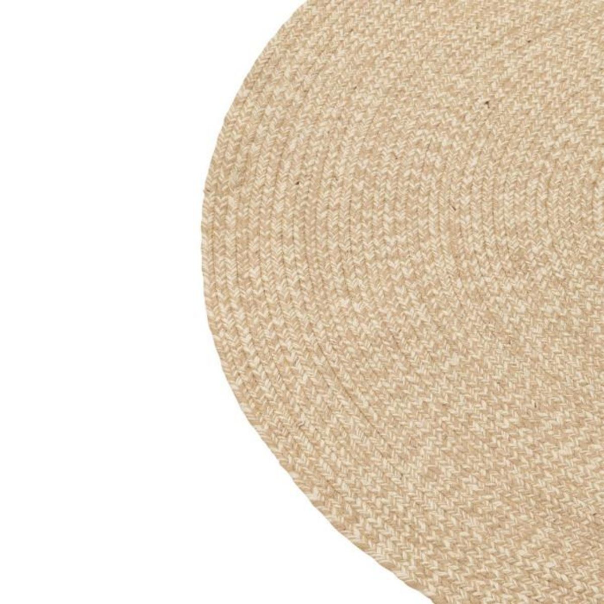 Paris Prix Tapis Rond Bohème  Miami  150cm Naturel & Blanc