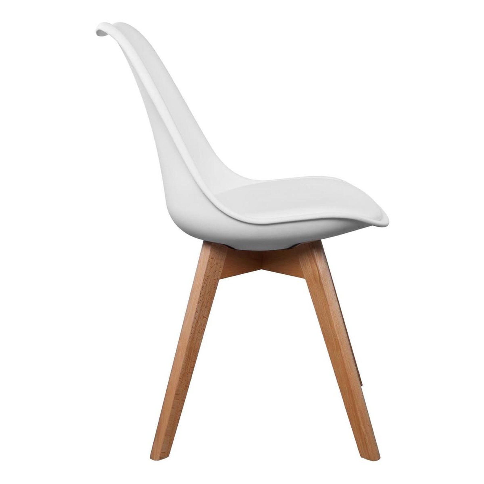 Voir la diapositive 4 : The Home Deco Factory Lot de 4 chaises scandinave  coquil  81cm blanc