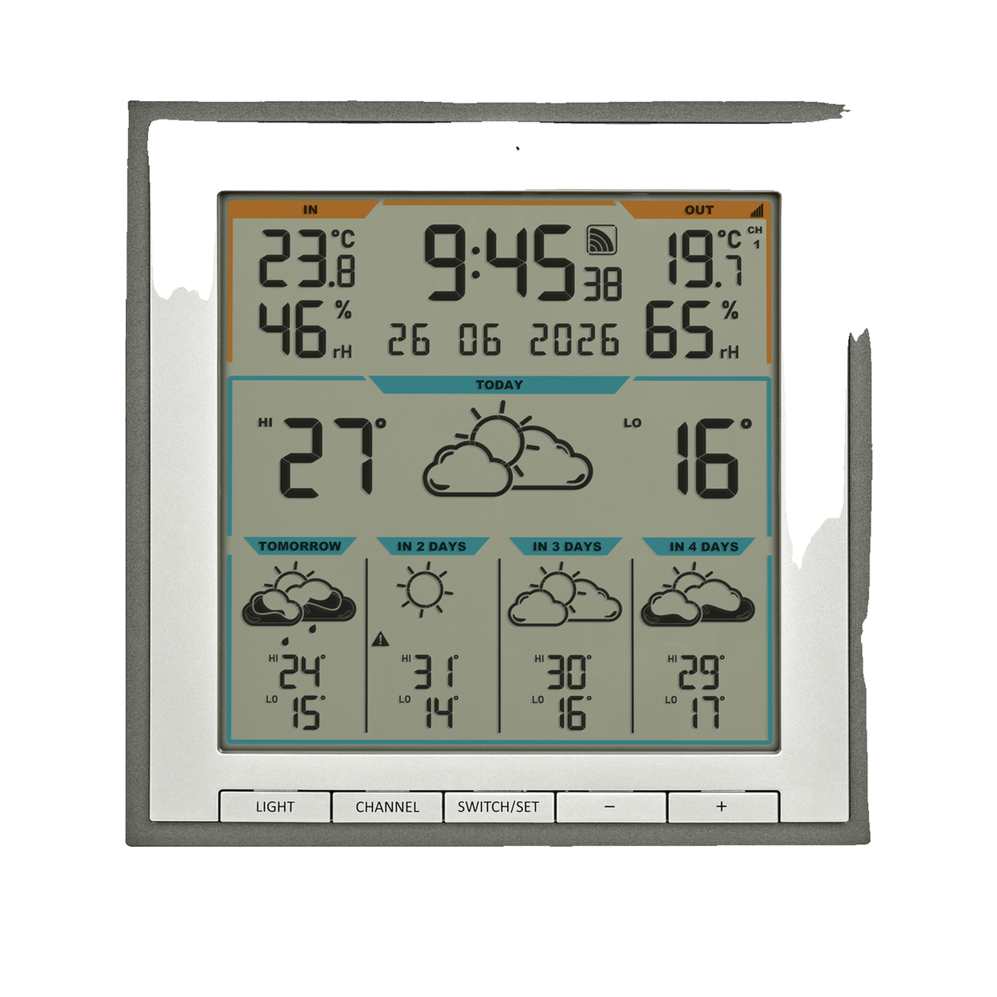 Voir la diapositive 4 : TFA Station météo TFA id-08 couleur gris