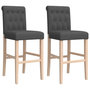 Voir la diapositive 2 : VIDAXL Chaises de bar lot de 2 bois massif d'hevea et tissu