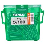 CENTRALE BRICO Lot de 150 vis acier tête fraisée SPAX, Diam.5 mm x L.100 mm
