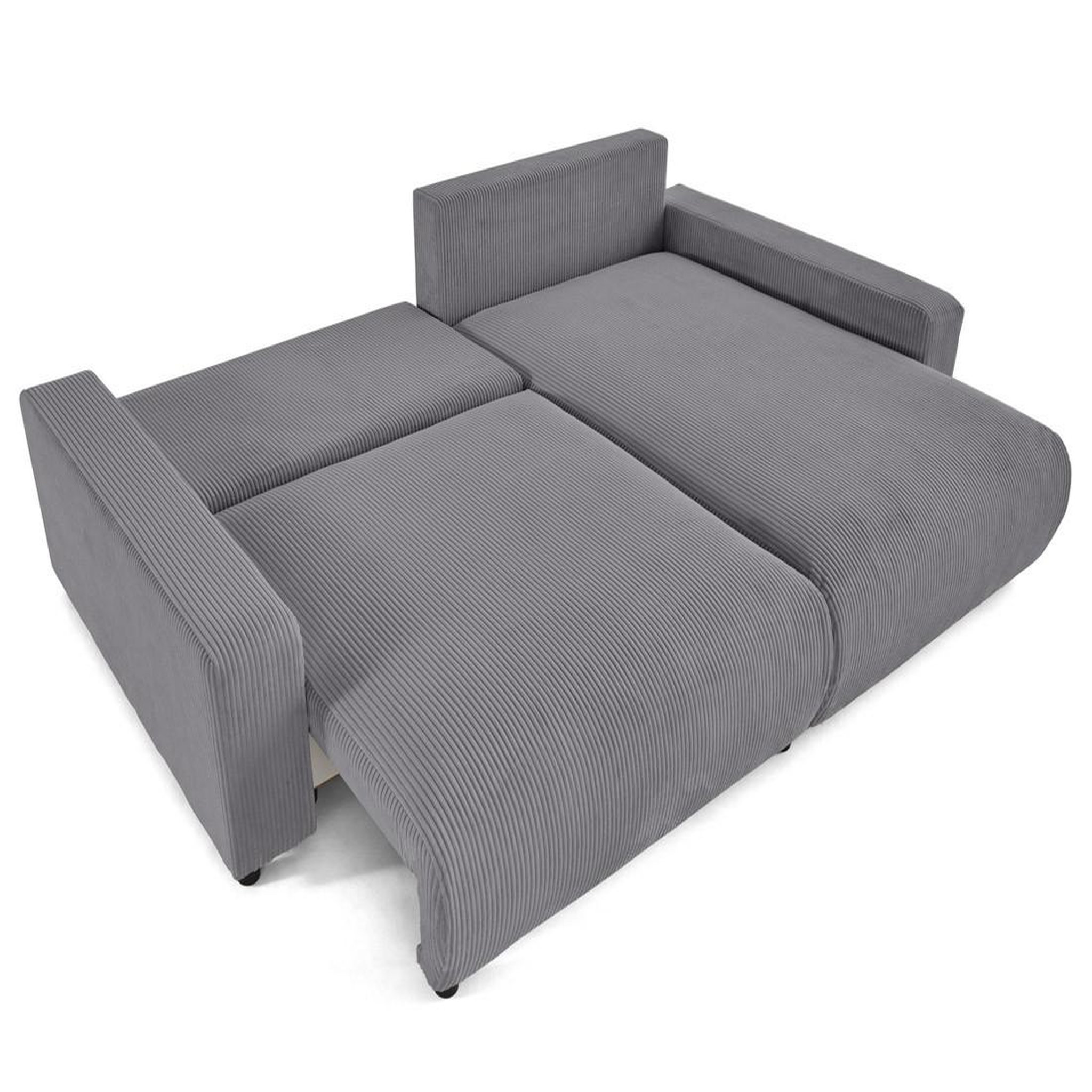 Voir la diapositive 4 : LISA DESIGN Pivoine - canapé d'angle 4 places réversible convertible avec 2 coffres en velours côtelé