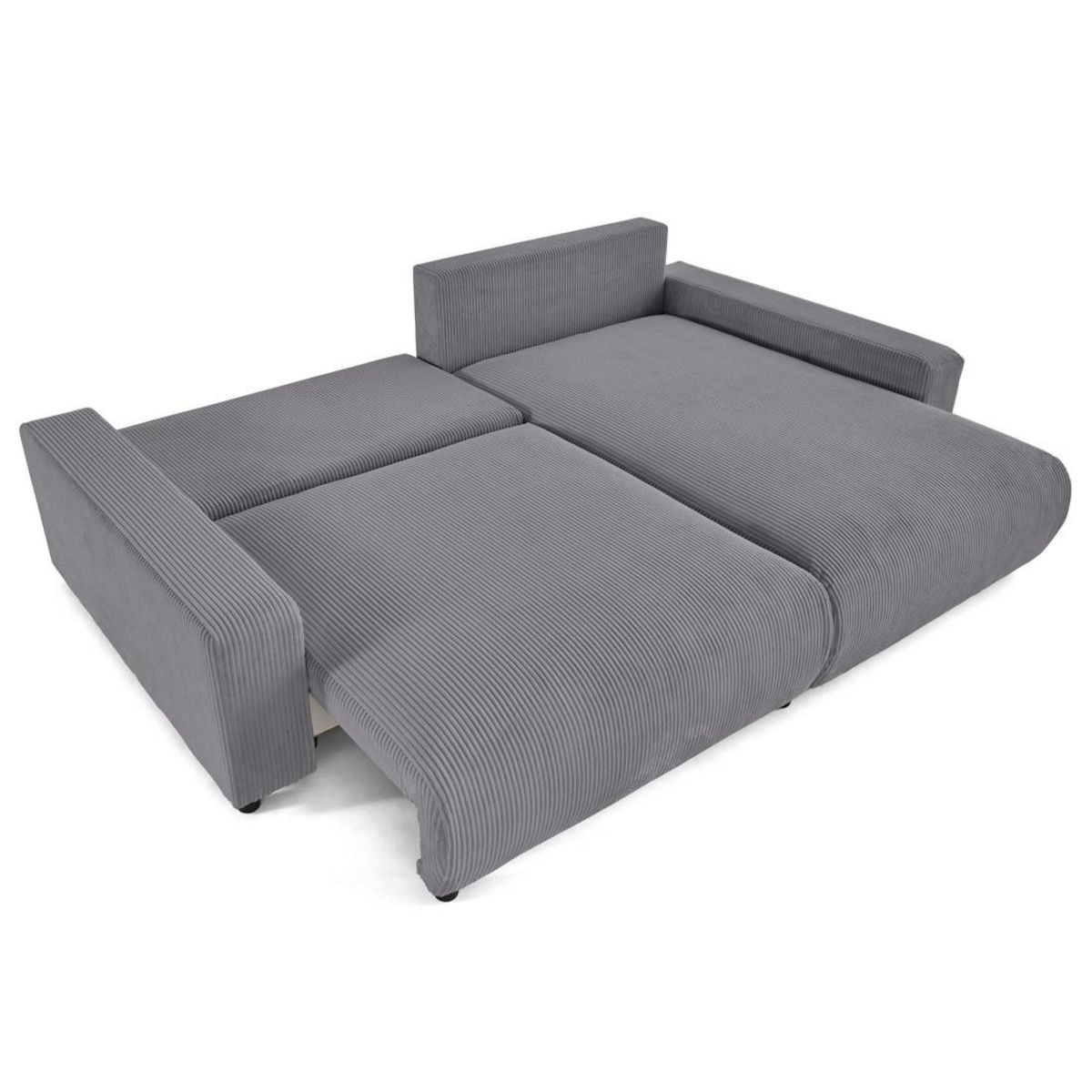 LISA DESIGN Pivoine - canapé d'angle 4 places réversible convertible avec 2 coffres en velours côtelé