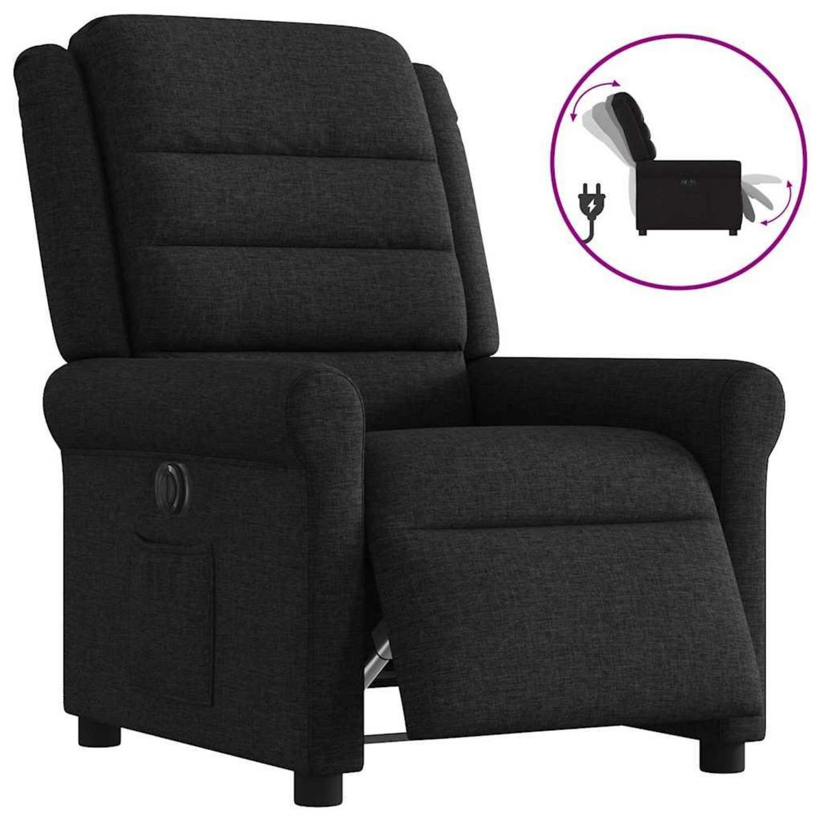 VIDAXL Fauteuil inclinable electrique Noir Tissu
