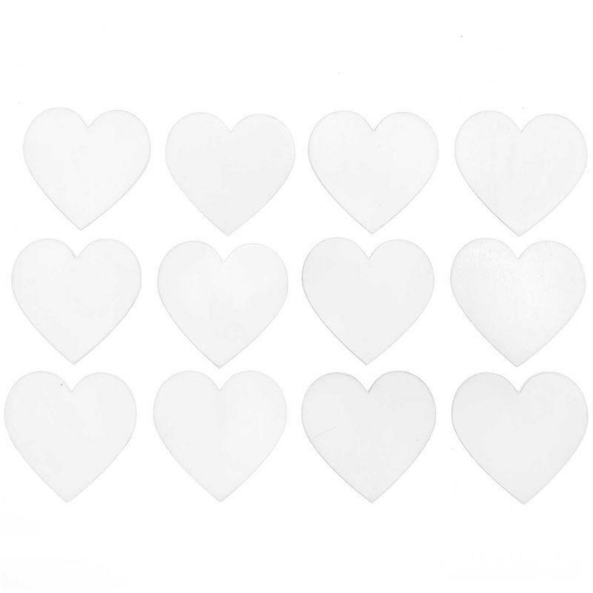 RICO DESIGN 12 coeurs en bois blanc - grand 40 mm