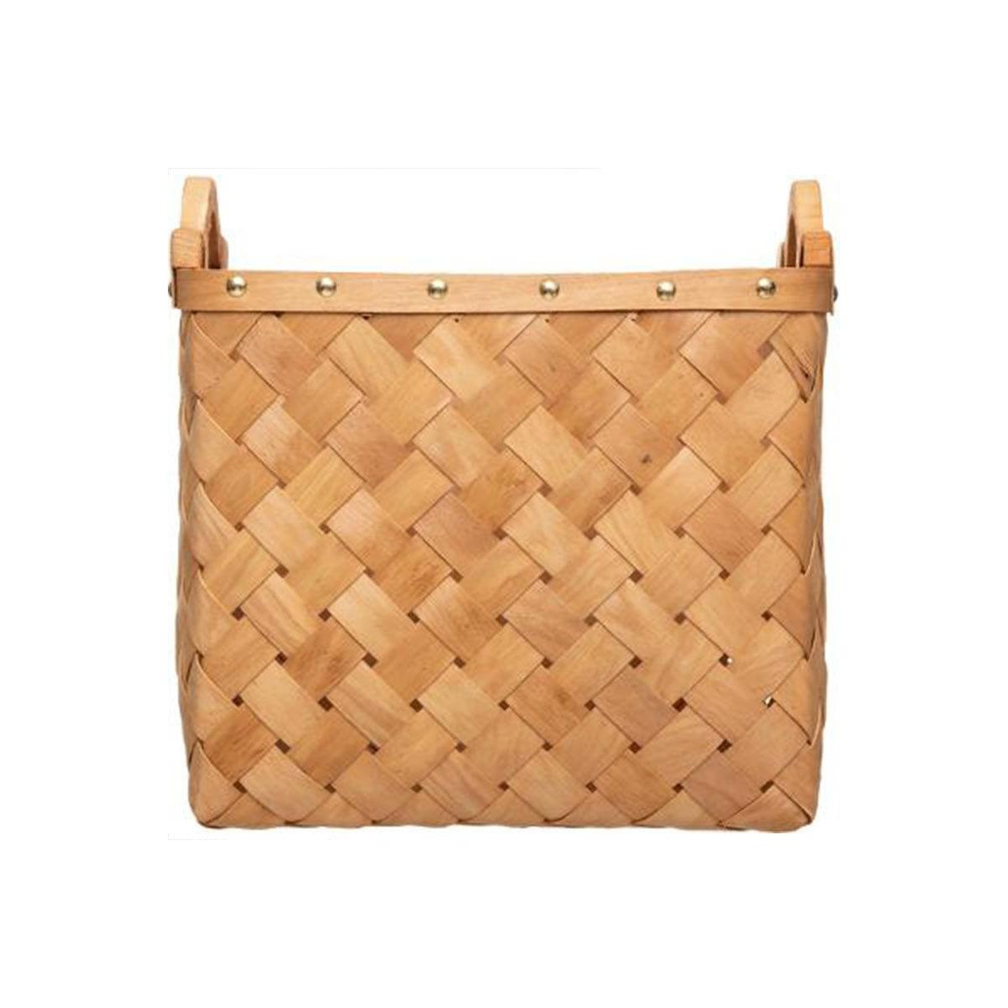 Voir la diapositive 6 : ATMOSPHERA Lot de 3 paniers de rangement  bois  37cm caramel