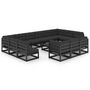 Voir la diapositive 2 : VIDAXL Salon de jardin 14 pcs avec coussins Noir Bois de pin massif