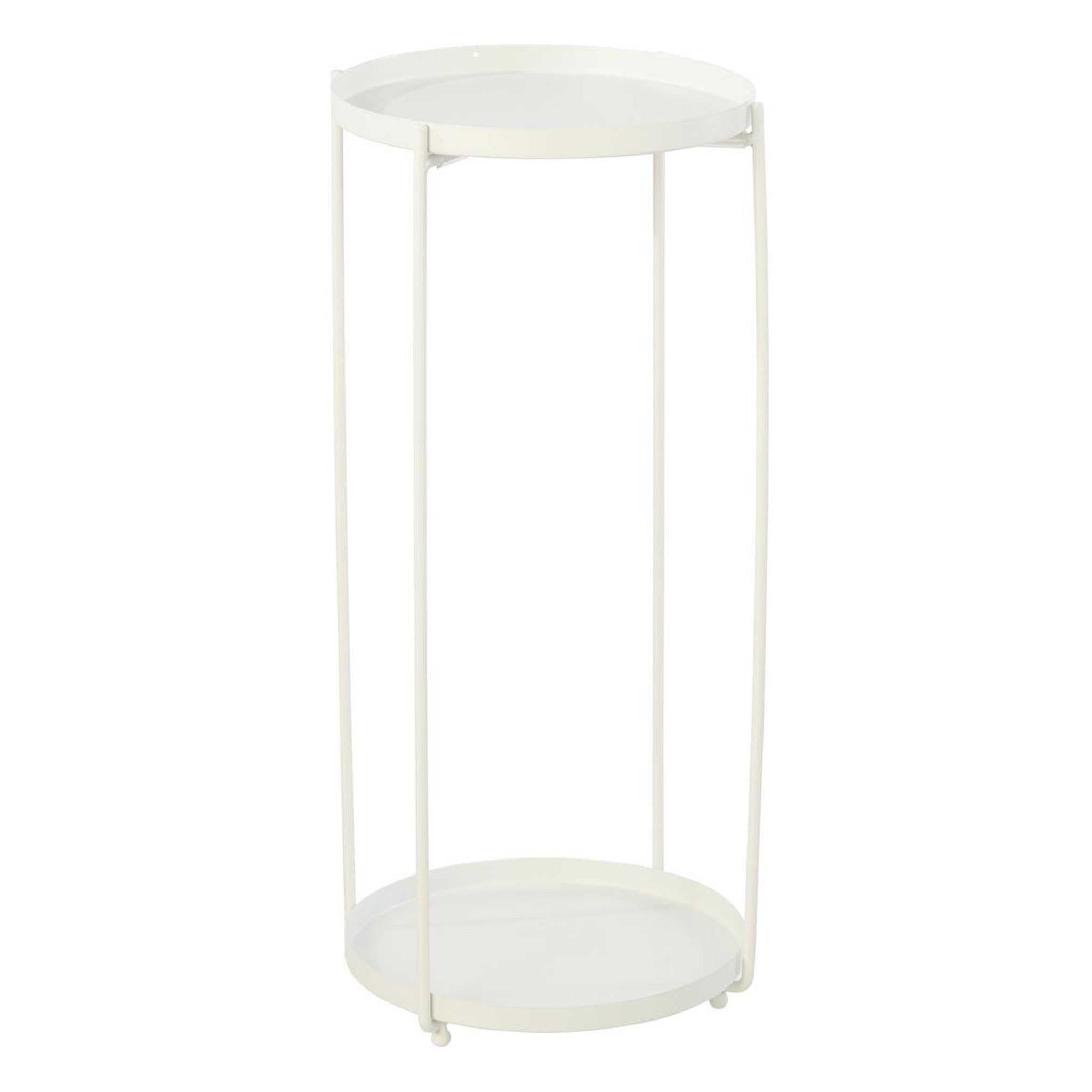 J-LINE Table d'appoint en métal  robt  57cm blanc