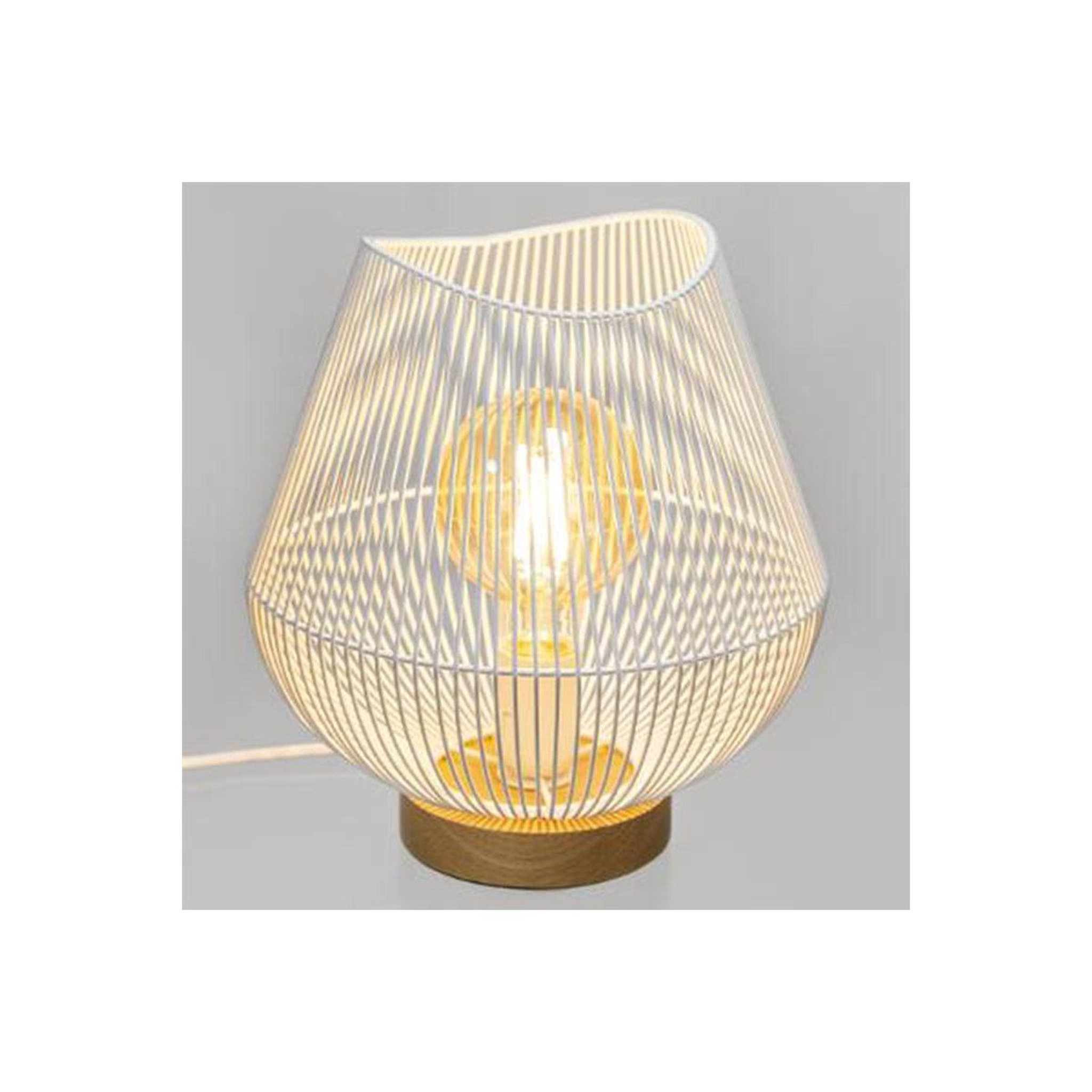 Voir la diapositive 2 : ATMOSPHERA Lampe à poser design en métal  jena  28cm blanc