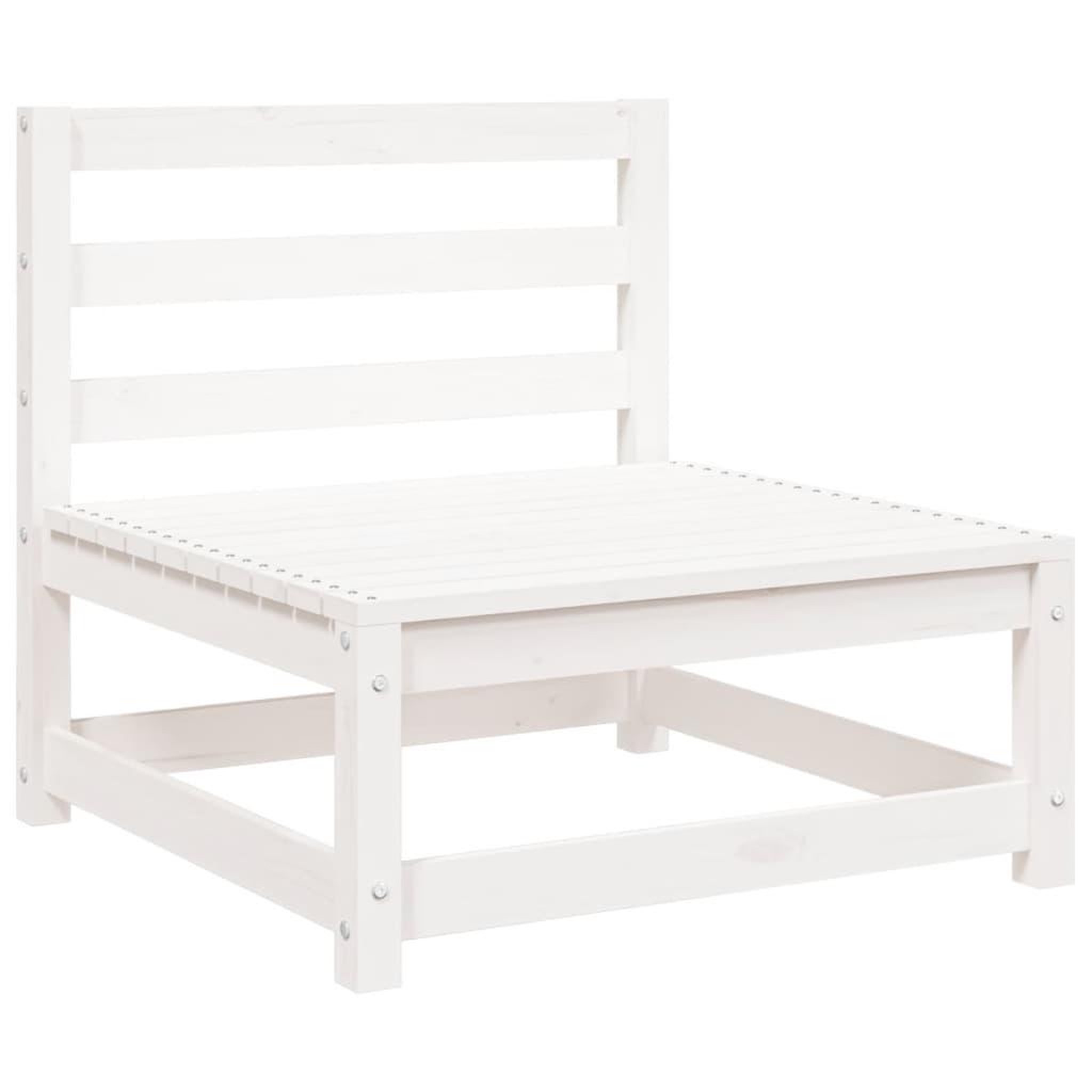 Voir la diapositive 5 : VIDAXL Salon de jardin 9 pcs blanc bois de pin massif