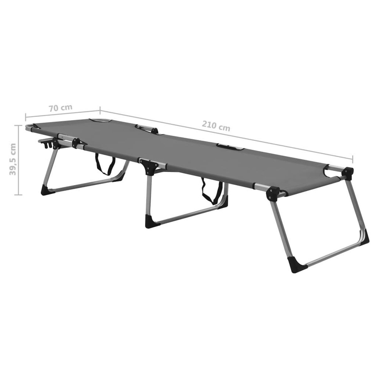 VIDAXL Chaise longue pliable extra haute pour seniors Gris Aluminium