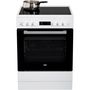 Voir la diapositive 3 : Beko Cuisinière vitrocéramique 72l 4 feux blanc - fse67300wcs