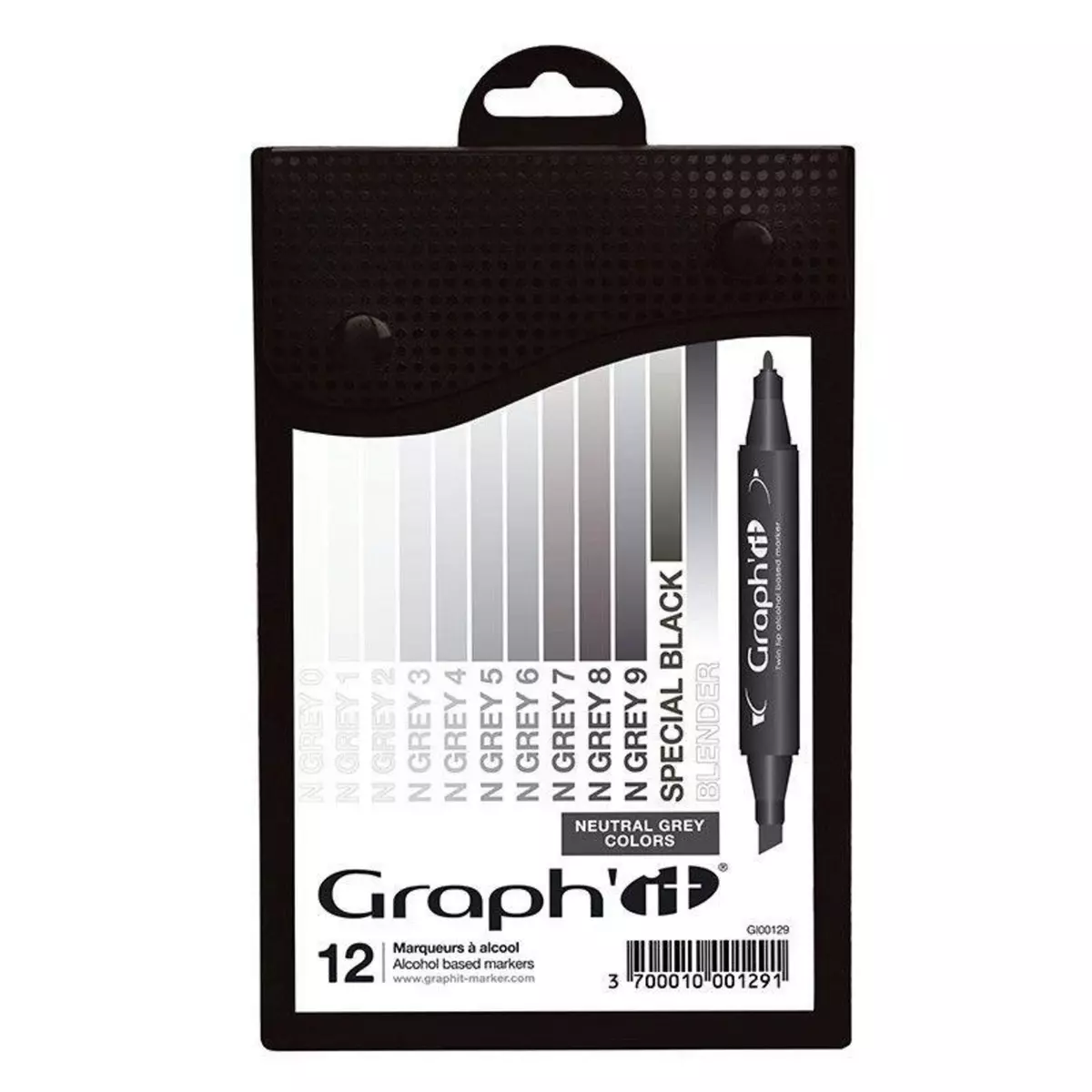 Graph it Set 12 marqueurs Graph'It - Neutral Greys colors
