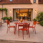 Voir la diapositive 6 : CONCEPT USINE Ensemble table de jardin carrée 70cm et 4 chaises terracotta BERGAME