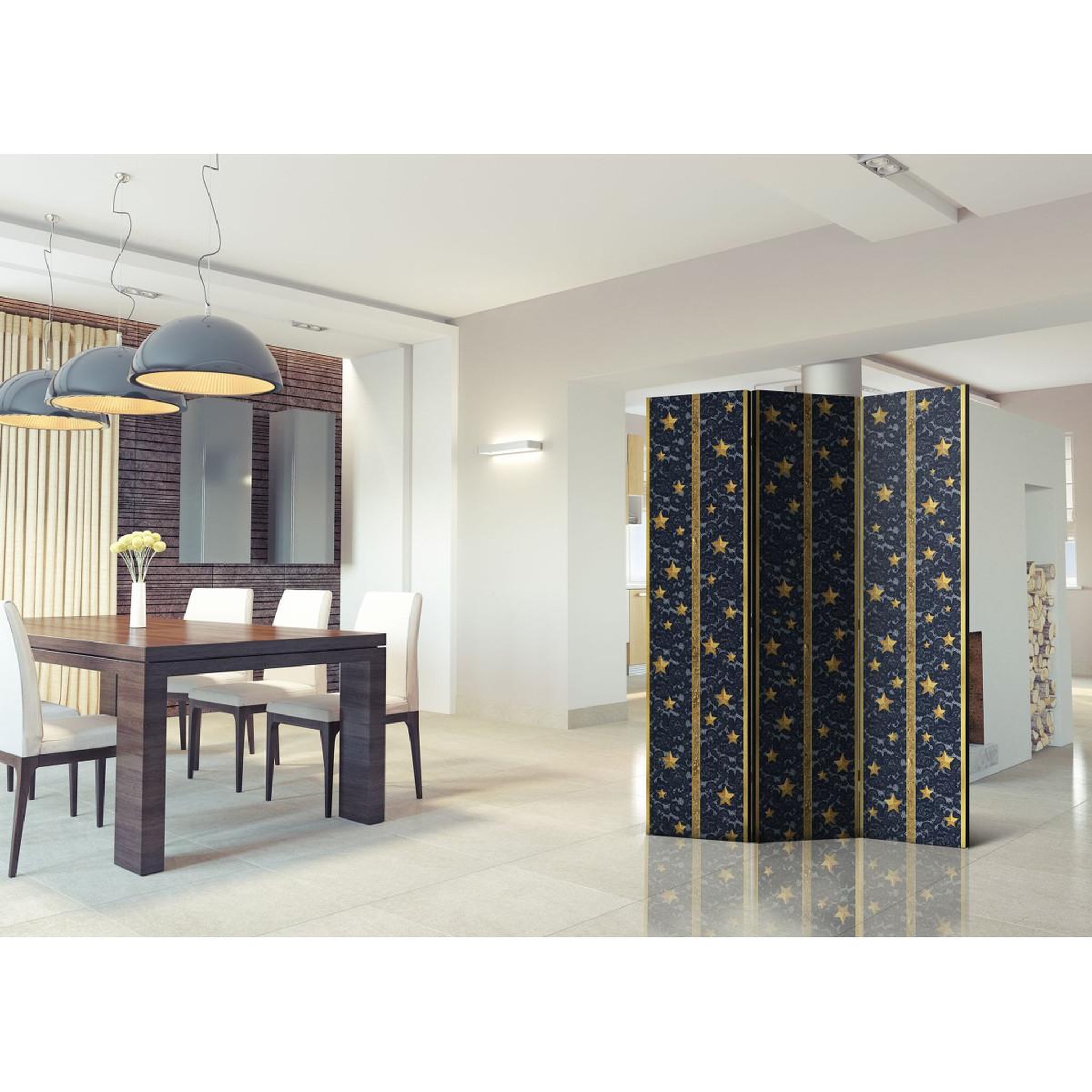 Voir la diapositive 2 : Paris Prix Paravent 3 volets  lace constellation  135x172cm