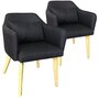 Voir la diapositive 1 : Paris Prix Lot de 2 Fauteuils Scandinave en Tissu  Delante  67cm Noir