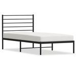 VIDAXL Cadre de lit metal sans matelas avec tete de lit noir 90x190 cm