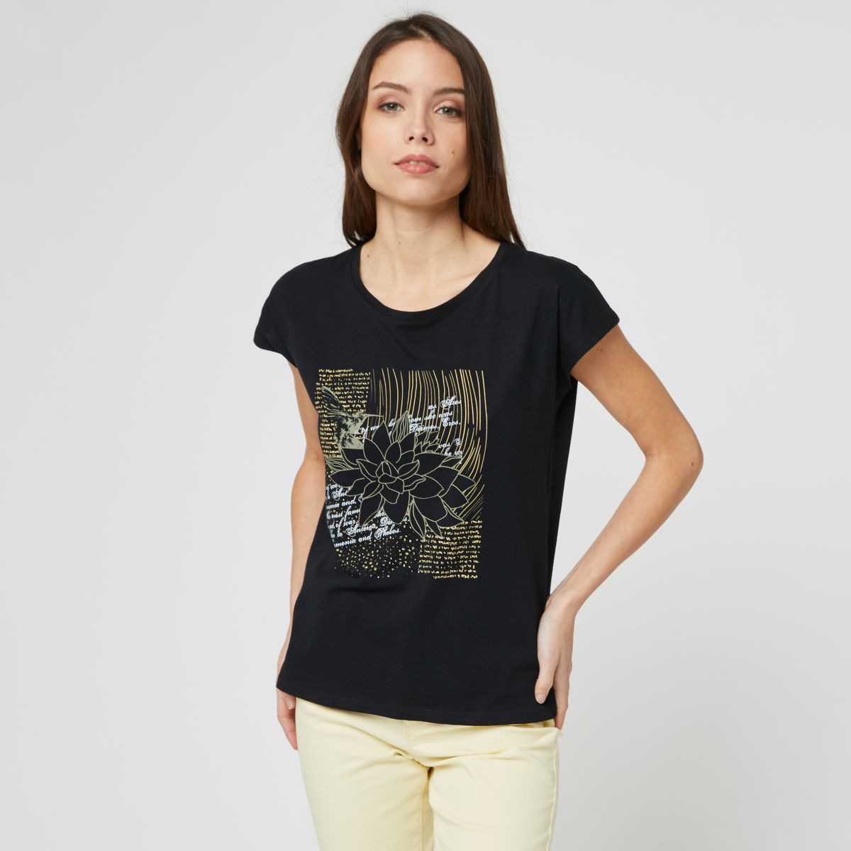 INEXTENSO T-shirt noir femme