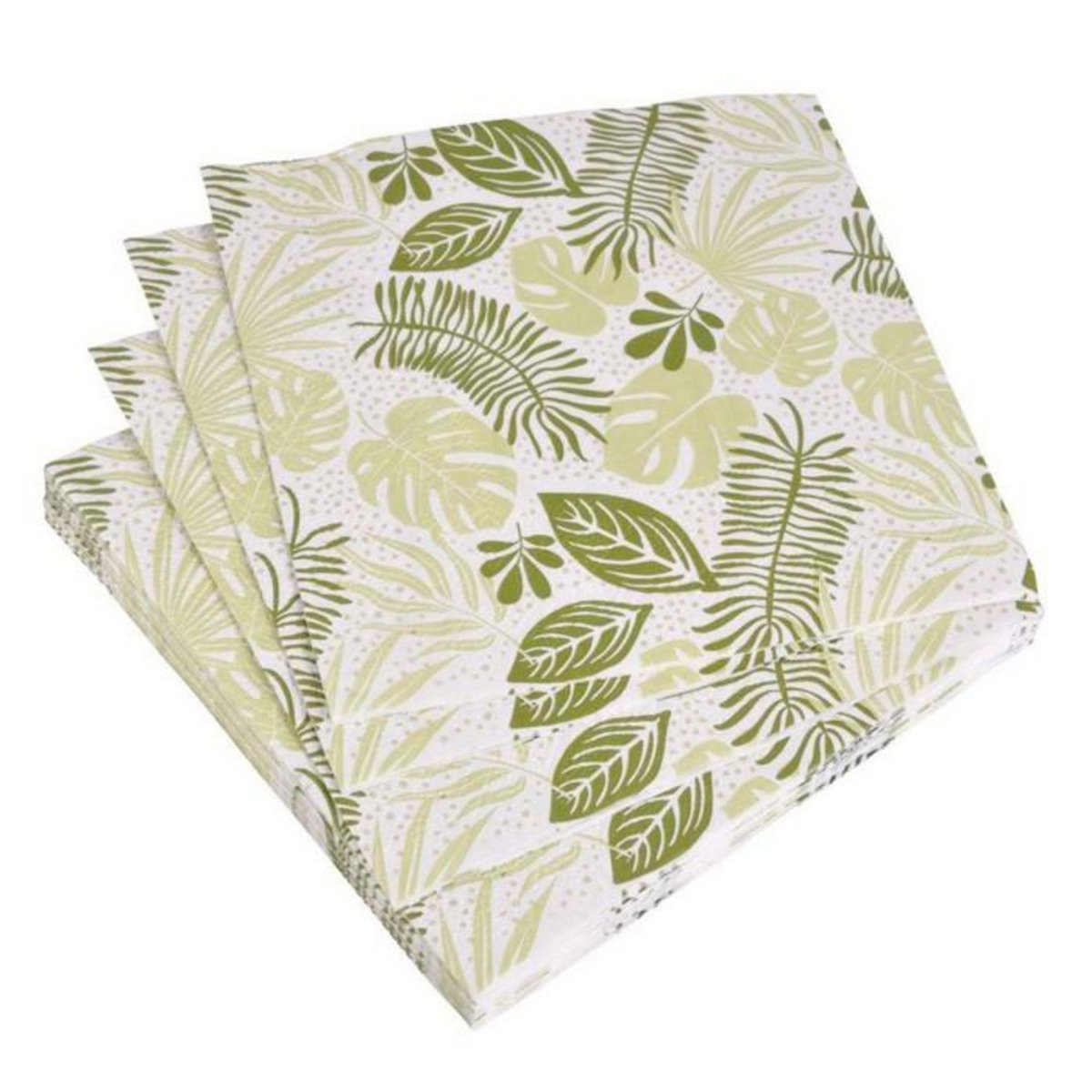 Paris Prix Lot de 20 Serviettes en Papier  Feuille  33x33cm Vert