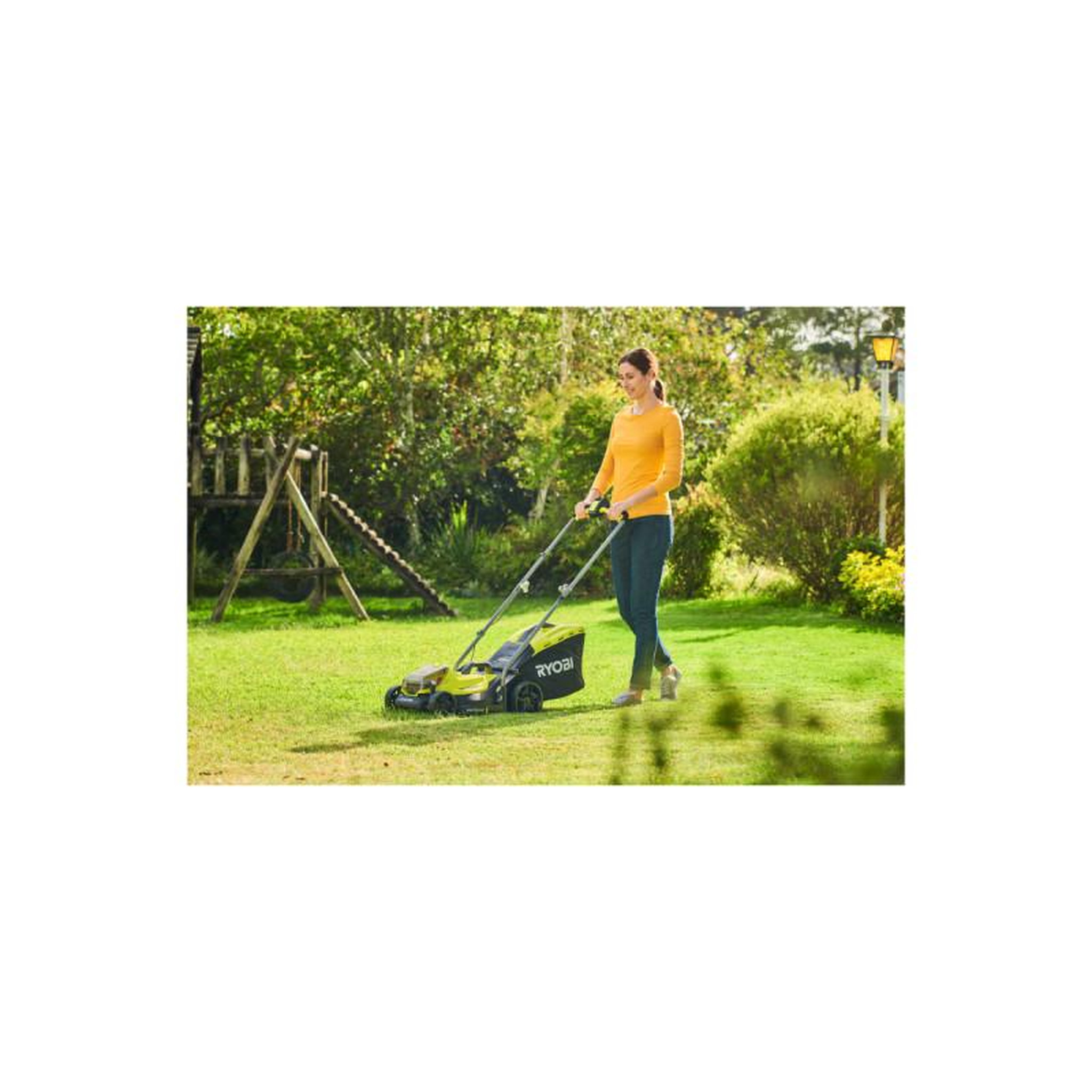 Voir la diapositive 4 : Ryobi Tondeuse poussée RYOBI - RLM18X33B40 - 18V One+ - coupe 33cm - 1 batterie 4.0Ah - 1 chargeur