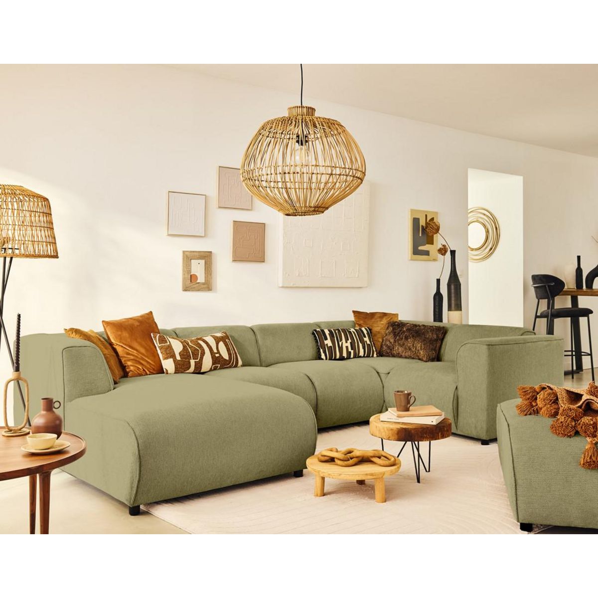 LISA DESIGN Suaro - module d'angle réversible en tissu texturé