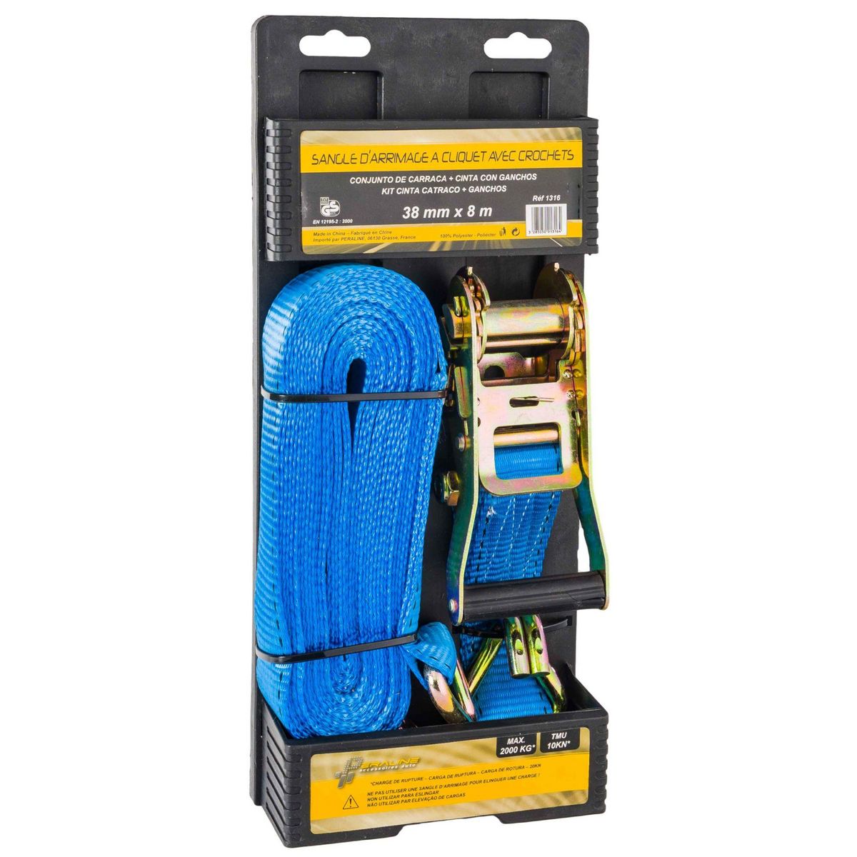 Peraline Sangle 8m 2t à cliquet largeur 3.8cm