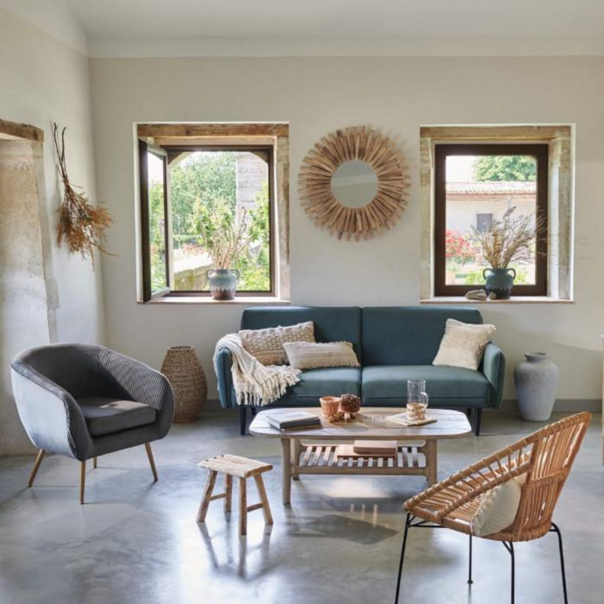 Paris Prix Canapé Convertible en Velours  Daria  198cm Vert