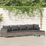 Voir la diapositive 1 : VIDAXL Salon de jardin 5 pcs avec coussins Gris Resine tressee