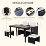 Voir la diapositive 5 : OUTSUNNY Outsunny Ensemble salon de jardin encastrable 2 fauteuils monoblocs + 2 tabourets + table basse résine tressée 4 fils coussins déhoussables crème noir