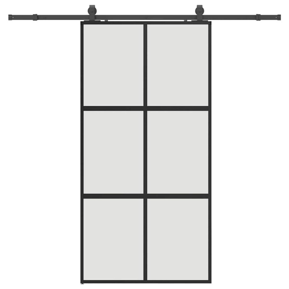 VIDAXL Porte coulissante avec kit de quincaillerie noir 102,5x205 cm