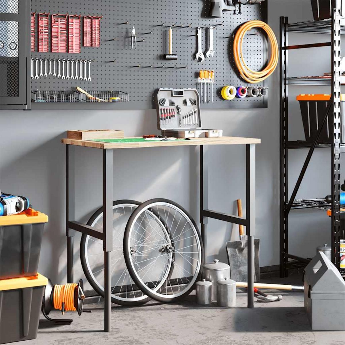 VIDAXL Etabli 100x60x(71,5-98) cm bois de chene massif